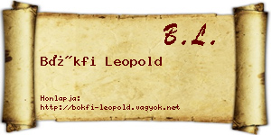 Bökfi Leopold névjegykártya